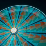 Abstract neon circle showing focus points